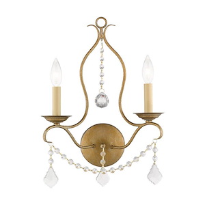 Chesterfield - 2 Light Wall Sconce in French Country Style - 12 Inches wide by 19.5 Inches high - 1029792