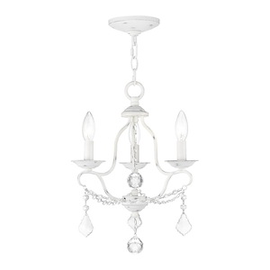 Chesterfield - 3 Light Mini Chandelier in French Country Style - 12 Inches wide by 16.5 Inches high