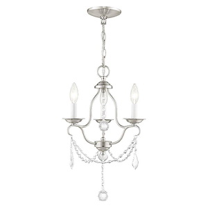 Chesterfield - 3 Light Mini Chandelier in French Country Style - 12 Inches wide by 16.5 Inches high
