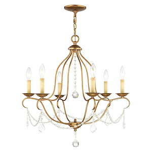 Chesterfield - 6 Light Chandelier in French Country Style - 25 Inches wide by 26 Inches high