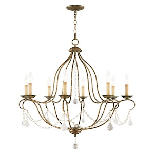 Chesterfield - 8 Light Chandelier in French Country Style - 32 Inches wide by 30 Inches high