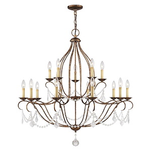 Chesterfield - 15 Light Chandelier in French Country Style - 38 Inches wide by 38 Inches high - 1029797