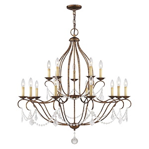 Chesterfield - 15 Light Chandelier in French Country Style - 38 Inches wide by 38 Inches high