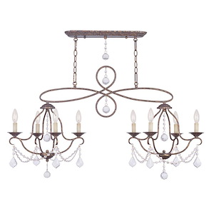 Chesterfield - 8 Light Island/Chandelier in French Country Style - 18 Inches wide by 24 Inches high