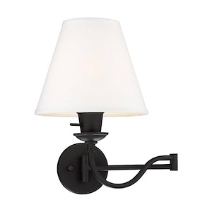Ridgedale - 1 Light Swing Arm Wall Sconce in Traditional Style - 10 Inches wide by 15 Inches high - 374962