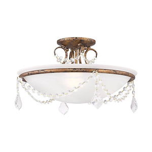 Chesterfield/Pennington - 3 Light Semi-Flush Mount in French Country Style - 16 Inches wide by 10 Inches high