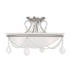 Chesterfield/Pennington - 3 Light Semi-Flush Mount in French Country Style - 16 Inches wide by 10 Inches high
