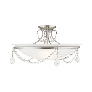 Chesterfield/Pennington - 3 Light Semi-Flush Mount in French Country Style - 20 Inches wide by 11 Inches high - 397316