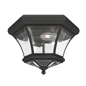 Monterey/Georgetown - 3 Light Outdoor Flush Mount in Traditional Style - 12.5 Inches wide by 7.75 Inches high