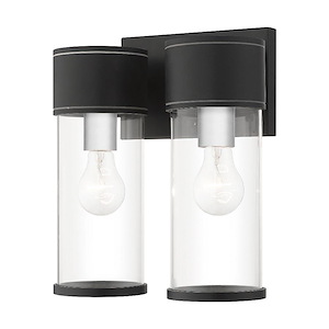 Atlantic - 2 Light Large Outdoor Wall Lantern In Contemporary Style-11.75 Inches Tall and 10.25 Inches Wide - 1305739