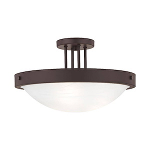 New Brighton - 3 Light Semi-Flush Mount in Contemporary Style - 16.5 Inches wide by 10 Inches high