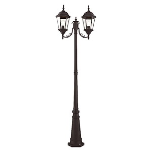 Hamilton - 2 Light Outdoor 2 Head Post in Traditional Style - 9.5 Inches wide by 86 Inches high