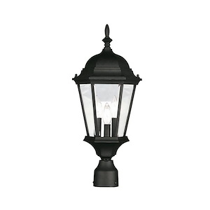 Hamilton - 3 Light Outdoor Post Top Lantern in Traditional Style - 9.5 Inches wide by 21 Inches high