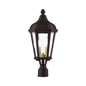 Morgan - 2 Light Outdoor Post Top Lantern in Traditional Style - 9 Inches wide by 21 Inches high - 614643