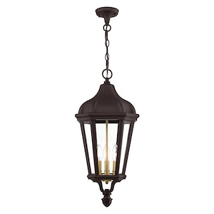 Morgan - 3 Light Outdoor Pendant Lantern in Traditional Style - 11 Inches wide by 25 Inches high