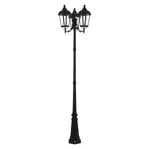 Morgan - 3 Light Outdoor 3 Head Post in Traditional Style - 25.5 Inches wide by 100 Inches high