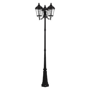 Morgan - 3 Light Outdoor 3 Head Post in Traditional Style - 25.5 Inches wide by 100 Inches high
