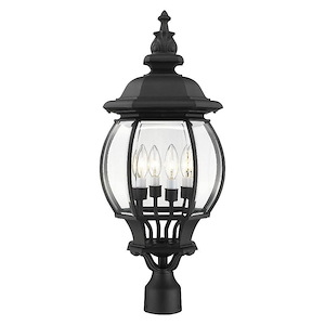 Frontenac - 4 Light Outdoor Post Top Lantern in Traditional Style - 11.5 Inches wide by 27.5 Inches high