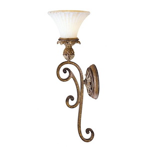 Savannah - 1 Light Wall Sconce in French Country Style - 7 Inches wide by 23 Inches high