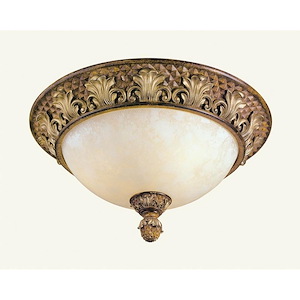 Savannah - 3 Light Flush Mount in French Country Style - 16 Inches wide by 8 Inches high - 190539