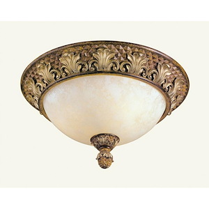 Savannah - 2 Light Flush Mount in French Country Style - 13.5 Inches wide by 7.75 Inches high - 190540