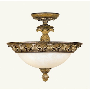 Savannah - 3 Light Flush Mount in French Country Style - 16 Inches wide by 15 Inches high - 190531