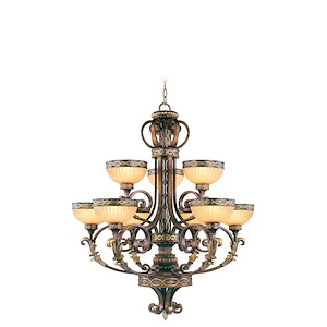 Seville - 9 Light Chandelier in French Country Style - 34 Inches wide by 40 Inches high