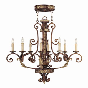 Seville - 8 Light Oval Chandelier in French Country Style - 21.5 Inches wide by 36 Inches high