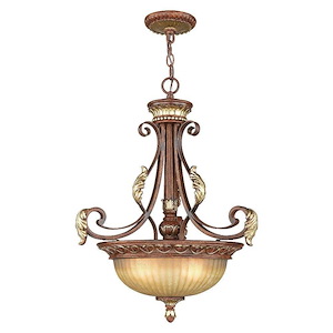 Villa Verona - 3 Light Inverted Pendant in Mediterranean Style - 19 Inches wide by 25 Inches high - 190459