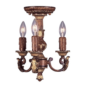 Villa Verona - 3 Light Mini Chandelier in Mediterranean Style - 11.25 Inches wide by 13 Inches high