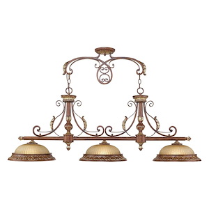 Villa Verona - 3 Light Island in Mediterranean Style - 13 Inches wide by 21 Inches high