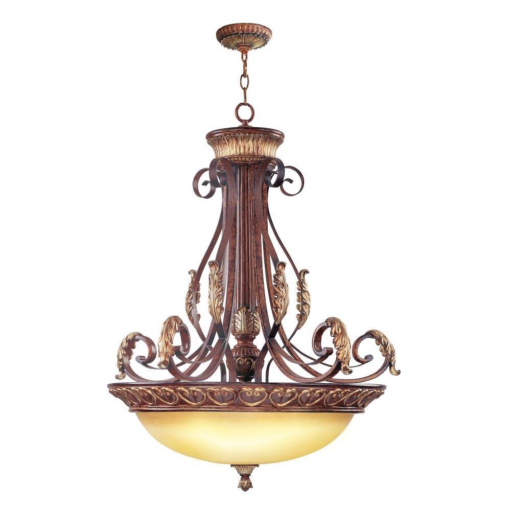 Livex Lighting 8562 63 Villa Verona Light Verona Bronze Finish Flush Mount With Aged Gold Leaf