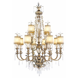 La Bella - 12 Light Chandelier in Glam Style - 38.25 Inches wide by 55.25 Inches high