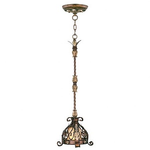 Pomplano - 1 Light Mini Pendant in French Country Style - 10 Inches wide by 30 Inches high - 190586