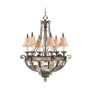 Pomplano - 6 Light Chandelier in French Country Style - 30 Inches wide by 38.75 Inches high
