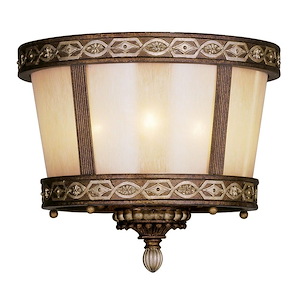Seville - 3 Light Flush Mount in French Country Style - 13.5 Inches wide by 11.75 Inches high