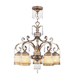 La Bella - 5 Light Chandelier in Glam Style - 28 Inches wide by 26.5 Inches high
