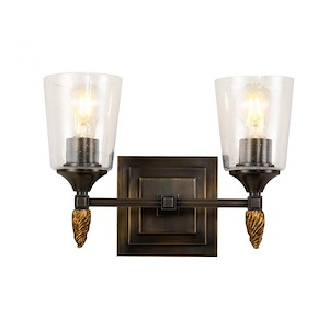 Vetiver - 2 Light Bath Vanity-9.75 Inches Tall and 13.8125 Inches Wide - 1253156
