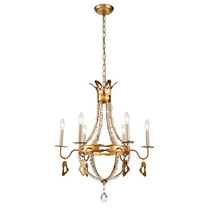 Monteleone - 6 Light Chandelier In Traditional Style-25.4 Inches Tall and 30.2 Inches Wide