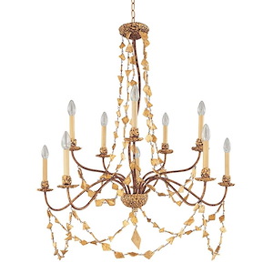 Mosaic - 10 Light 2-Tier Chandelier-40 Inches Tall and 37 Inches Wide