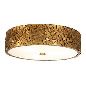 Mosaic - 3 Light Round Flush Mount-4.5 Inches Tall and 16 Inches Wide