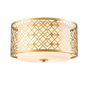 Ziggy - 2 Light Flush Mount In Art Deco Style-8.75 Inches Tall and 16 Inches Wide - 1285799