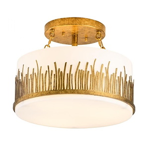 Sawgrass - 3 Light Semi-Flush Mount-11.5 Inches Tall and 15 Inches Wide