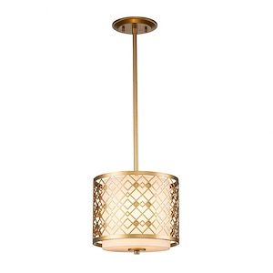 Ziggy - 2 Light Mini Pendant In Art Deco Style-9.25 Inches Tall and 10 Inches Wide