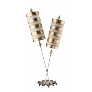 Nettle Luxe - 2 Light Double Buffet Table Lamp In Eclectic Style-40 Inches Tall and 20 Inches Wide - 1093574