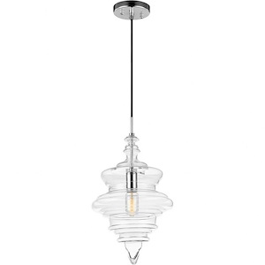 Whirl-1 Light 60 Watt Pendant-10 Inch Wide and 17 Inch Tall - 1227310