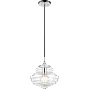 Whirl-1 Light 60 Watt Pendant-11 Inch Wide and 10 Inch Tall - 1227243