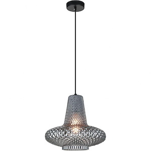 Quilted Gem-1 Light 100 Watt Pendant-13 Inch Wide and 12 Inch Tall - 885815