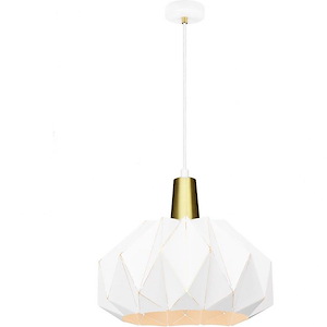 The Origami-1 Light 60 Watt Pendant-15 Inch Wide and 13 Inch Tall