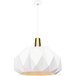 The Origami-1 Light 60 Watt Pendant-19.375 Inch Wide and 14.375 Inch Tall